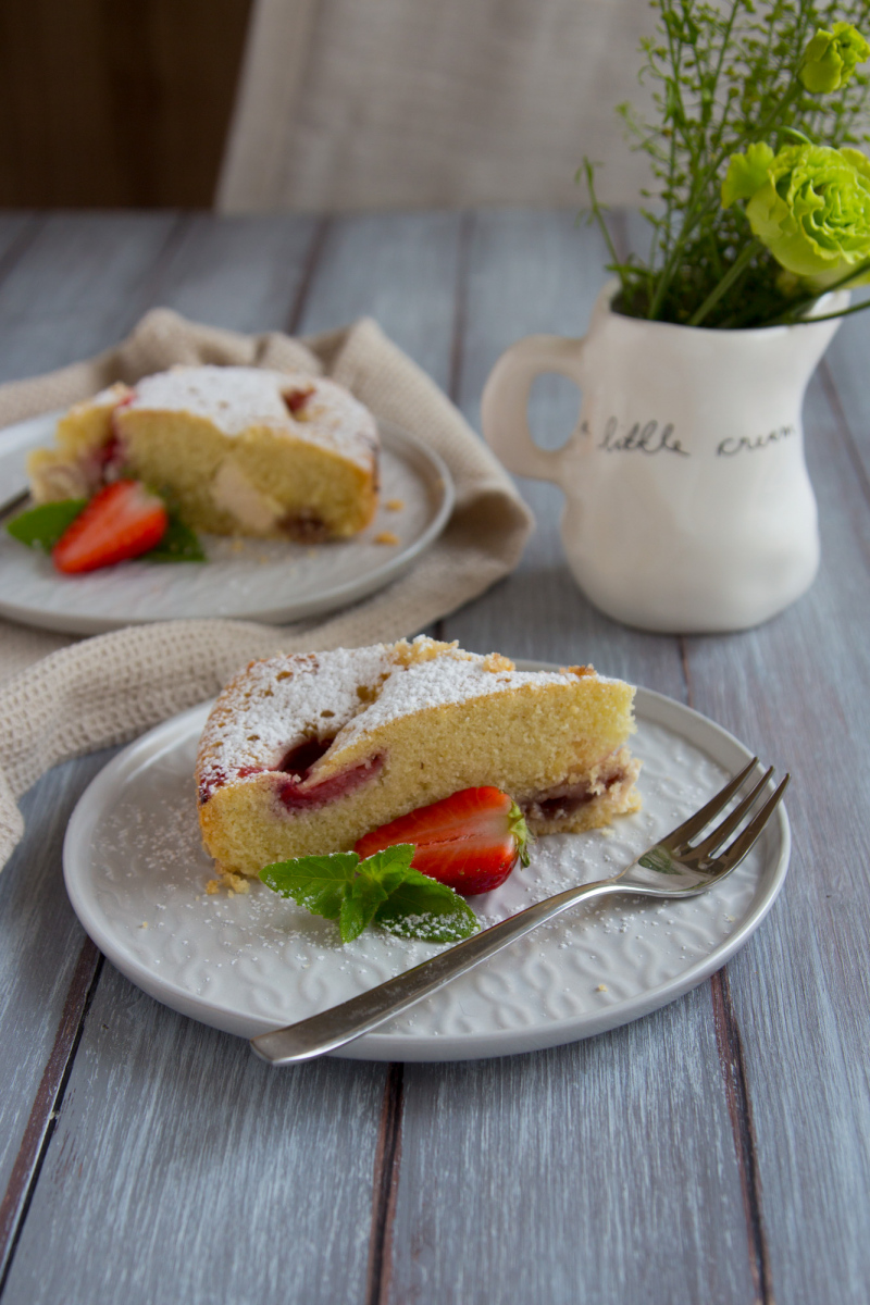 Torta di ricotta e fragole
